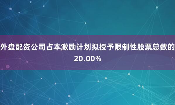 外盘配资公司占本激励计划拟授予限制性股票总数的20.00%