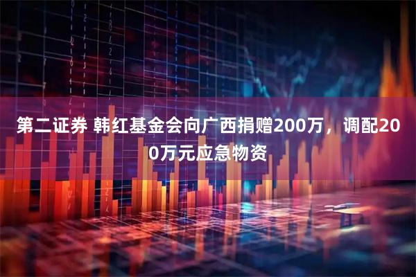 第二证券 韩红基金会向广西捐赠200万，调配200万元应急物资